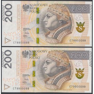 200 zł 2015 CT - 8800088 i 9900099 - ładne numery radarowe (2szt)