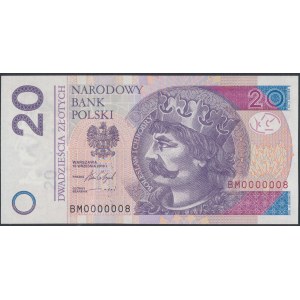 20 zł 2016 BM - 0000008 - niski numer jednocyfrowy