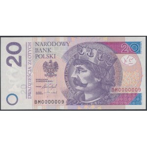 20 zł 2016 BM - 0000009 - niski numer jednocyfrowy