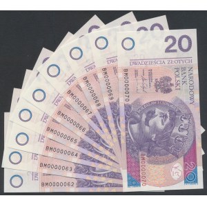 20 zł 2016 BM - 0000062 do 70 (9szt)