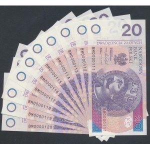 20 zł 2016 BM - 0000111 do 120 (10szt)