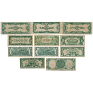 USA, 1 - 5 Dollars 1907-1976 - zestaw (11szt)