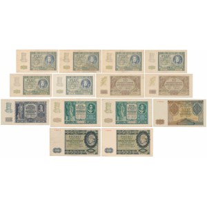 Zestaw banknotów okupacyjnych 1940-1941 (14szt)