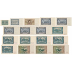 Zestaw banknotów okupacyjnych 1940-1941 (17szt)