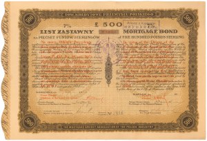 Tow. Kredytowe Przemysłu Polskiego, List zastawny na 500 funtów 1925