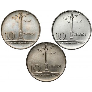 Zestaw 10 złotych 1966 Mała Kolumna (3szt)