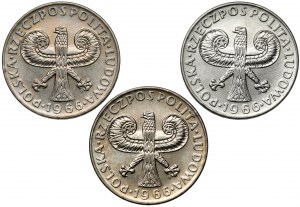 Zestaw 10 złotych 1966 Mała Kolumna (3szt)