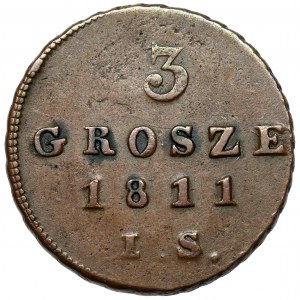 Duchy of Warsaw, 3 groszy 1811 IS