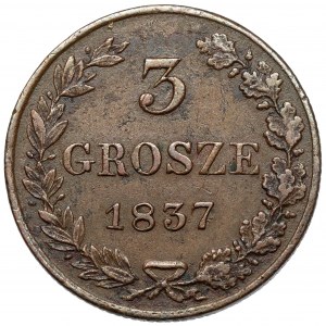 3 grosze 1837 MW, Warszawa