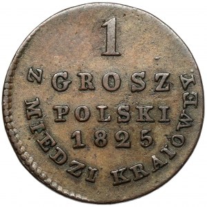 1 grosz polski 1825 IB z MIEDZI KRAIOWEY - b.ładny