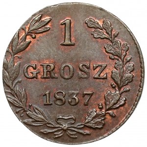 1 grosz 1837 MW, Warszawa - piękny