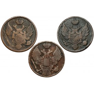 3 grosze 1833-1838, w tym rzadkie 1834 KG (3szt)