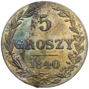 5 groszy 1840 MW - wąski ogon (1853-63)