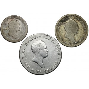 1 - 5 złotych polskich 1817-1828, zestaw (3szt)