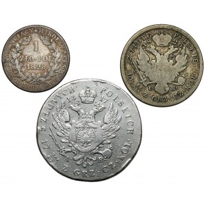 1 - 5 Polish zloty 1817-1828, set (3pcs)