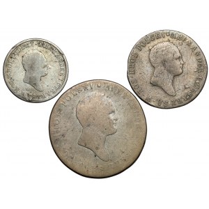 1 - 5 złotych polskich 1818-1823, zestaw (3szt)