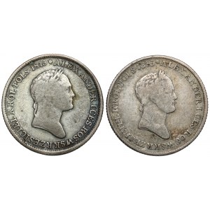 1 złoty polski 1832 KG, mała i DUŻA głowa, zestaw (2szt)