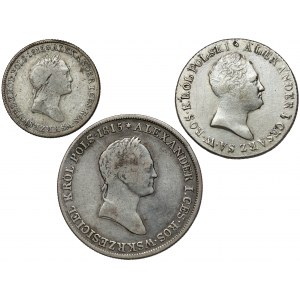 1 - 5 złotych polskich 1816-1829, zestaw (3szt)