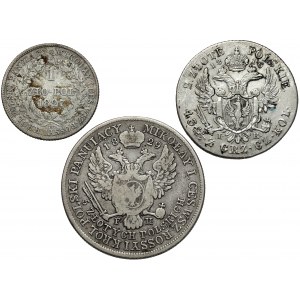 1 - 5 Polish zloty 1816-1829, set (3pcs)