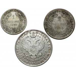 1 - 5 złotych polskich 1830-1834, zestaw (3szt)