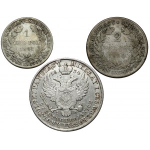 1 - 5 Polish zloty 1830-1834, set (3pcs)