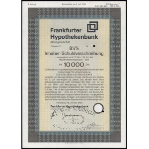 Frankfurter Hypothekenbank, SPECIMEN Obligacji 10.000 DM 1990