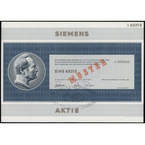 Niemcy, Siemens, SPECIMEN / MUSTER Akcji 50 DM 1983