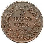 Powstanie Listopadowe, 3 grosze 1831 - SKRĘTKA 90 stopni