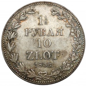1-1/2 rubla = 10 złotych 1836 MW, Warszawa - duża data - b.ładne