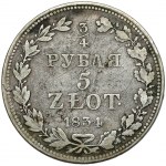 3/4 rubla = 5 złotych 1834 MW, Warszawa - RZADKIE