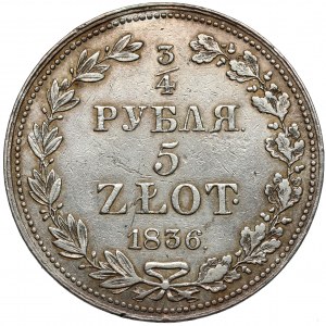 3/4 rubla = 5 złotych 1836 MW, Warszawa - 11 piór