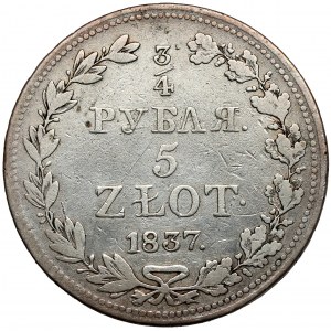 3/4 rubla = 5 złotych 1837 MW, Warszawa