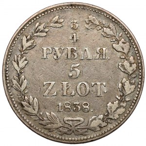 3/4 rubla = 5 złotych 1838 MW, Warszawa
