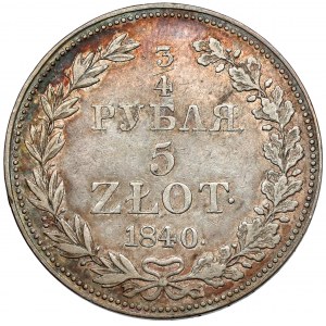 3/4 rubla = 5 złotych 1840 MW, Warszawa