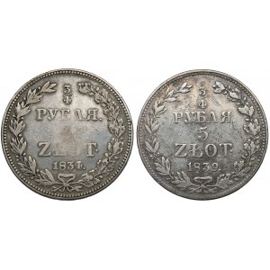 3/4 rubla = 5 złotych 1834 HГ i 1839 MW (2szt)