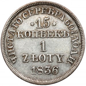 15 kopiejek = 1 złoty 1836 MW, Warszawa - szeroki ogon