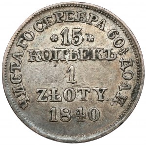 15 kopiejek = 1 złoty 1840 MW, Warszawa