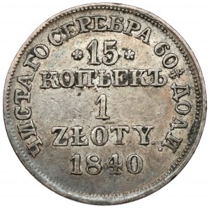 15 kopiejek = 1 złoty 1840 MW, Warszawa