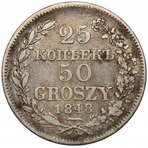 25 kopiejek = 50 groszy 1848 MW, Warszawa