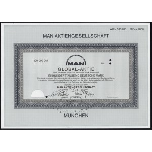 Niemcy, Man Aktiengesellschaft, SPECIMEN Akcji 100.000 DM 1990