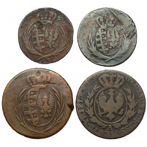 XIX wiek, zestaw monet miedzianych (4szt)