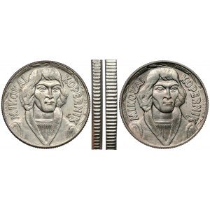 10 złotych 1959 Kopernik - obrzeże NIE fazowane, zestaw (2szt)
