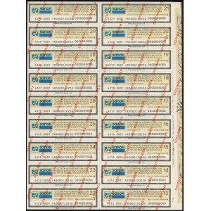 Francja, Sanofi, SPECIMEN Akcji 100 francs