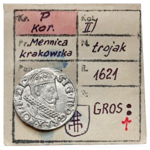 Zygmunt III Waza, Trojak Kraków 1621 - ex. Kałkowski