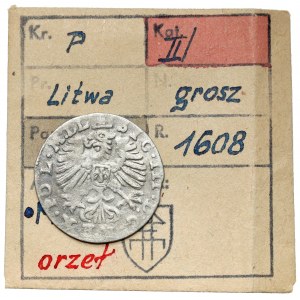 Zygmunt III Waza, Grosz Wilno 1608 - ex. Kałkowski