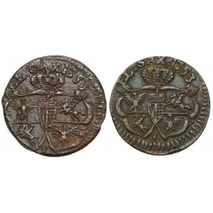 August III Sas, Szelągi Gubin 1753 - litera V - zestaw (2szt)