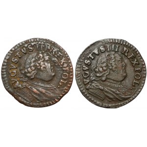 August III Sas, Szelągi Gubin 1753 - D i S - zestaw (2szt)