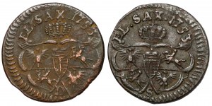 August III Sas, Szelągi Gubin 1753 - D i S - zestaw (2szt)