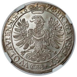 Śląsk, Jerzy Wilhelm, Półtalar 1675 CBS, Brzeg - OKAZOWY