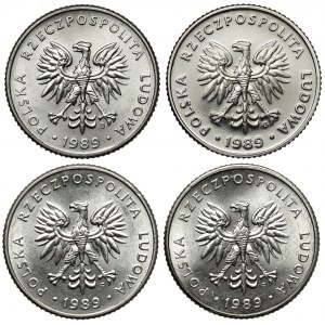 Próba NIKIEL 10 złotych 1989, zestaw (4szt)